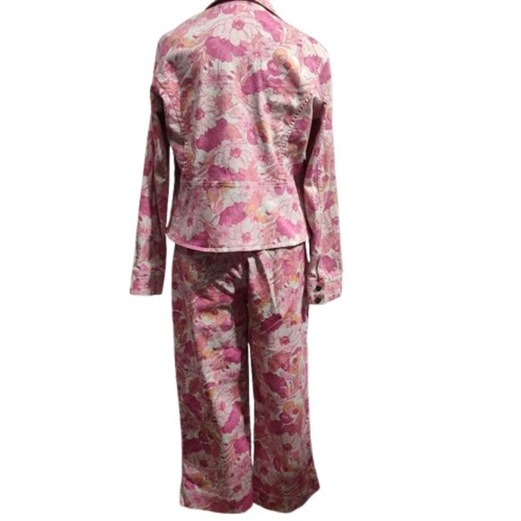 Liz Claiborne 2 Piece Y2K Denim Matching Set Jacket and Capris Women's 4 Small - Picture 6 of 14